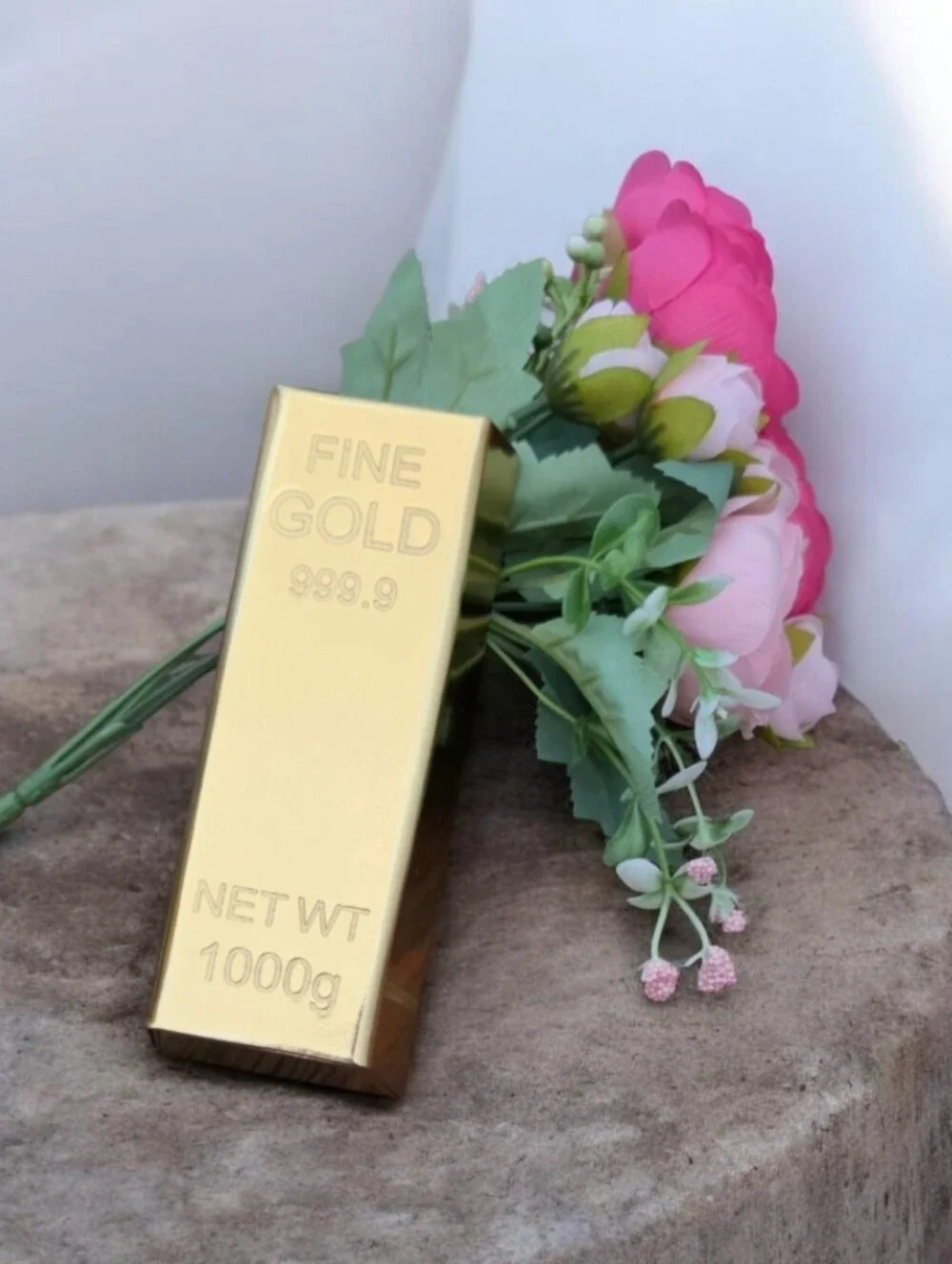 Fine Gold Bar Bullion Eyeglass Case Hard Slim Reading Glasses Case NEW